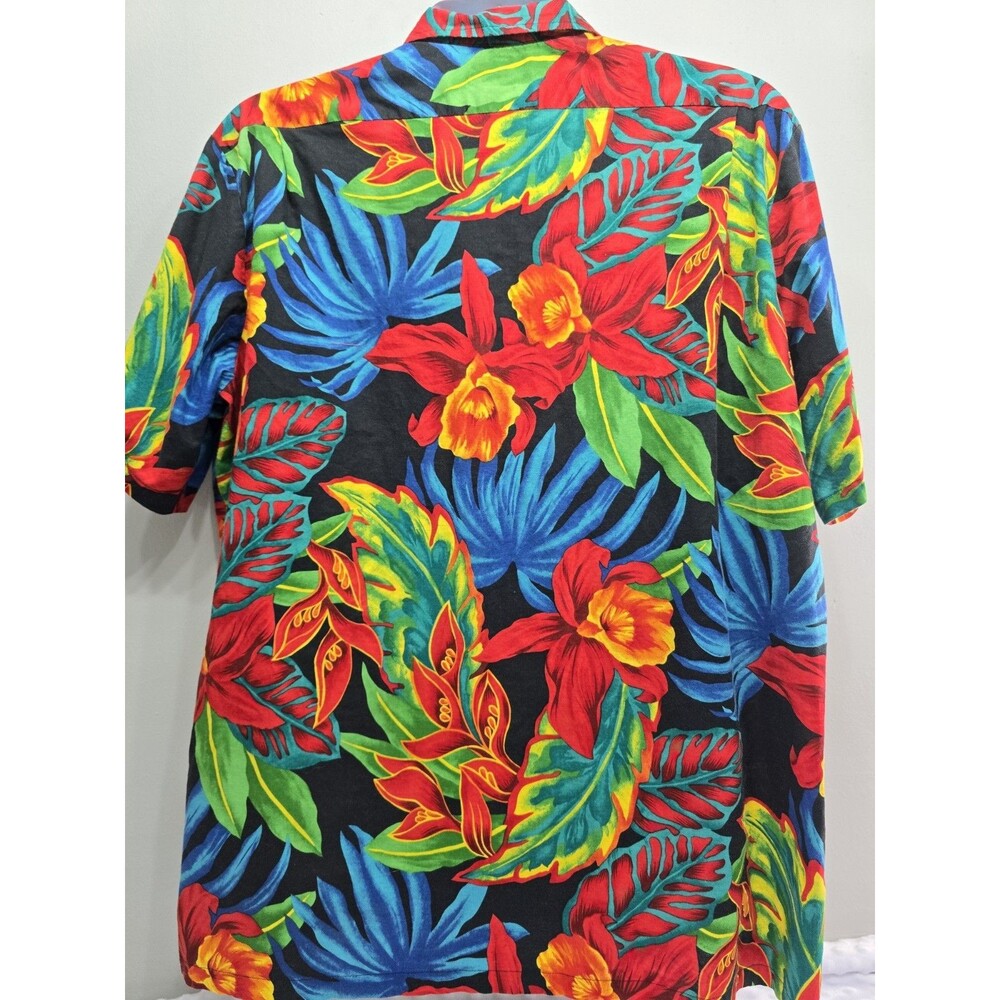 The Hawaiian Original Hilo Hattie 3XL Men Short Sleeve Cotton Shirt Vibrant READ - Picture 2 of 11